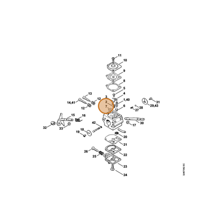 STIHL part 4119-121-0700 — IPL diagram snippet (6x zoom, amber highlight)