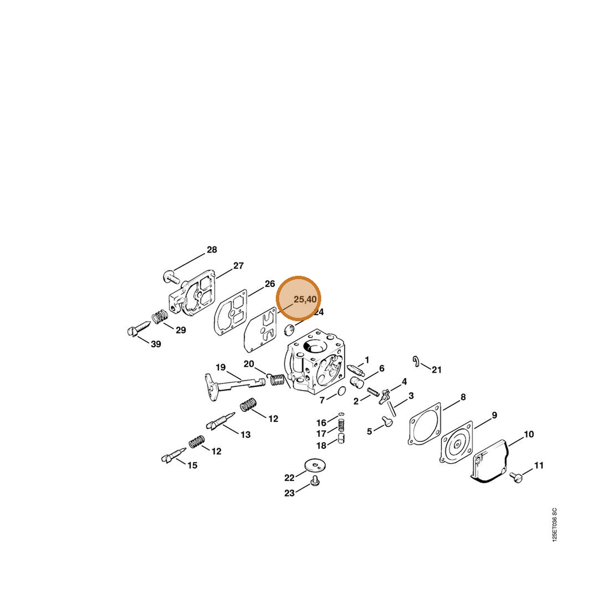 STIHL part 4119-121-4800 — IPL diagram snippet (6x zoom, amber highlight)