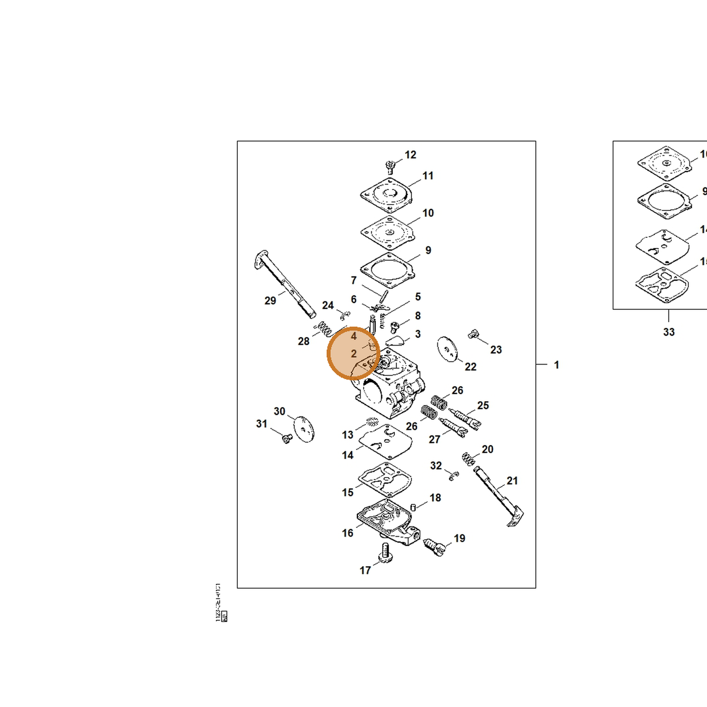 STIHL part 4119-121-5400 — IPL diagram snippet (6x zoom, amber highlight)