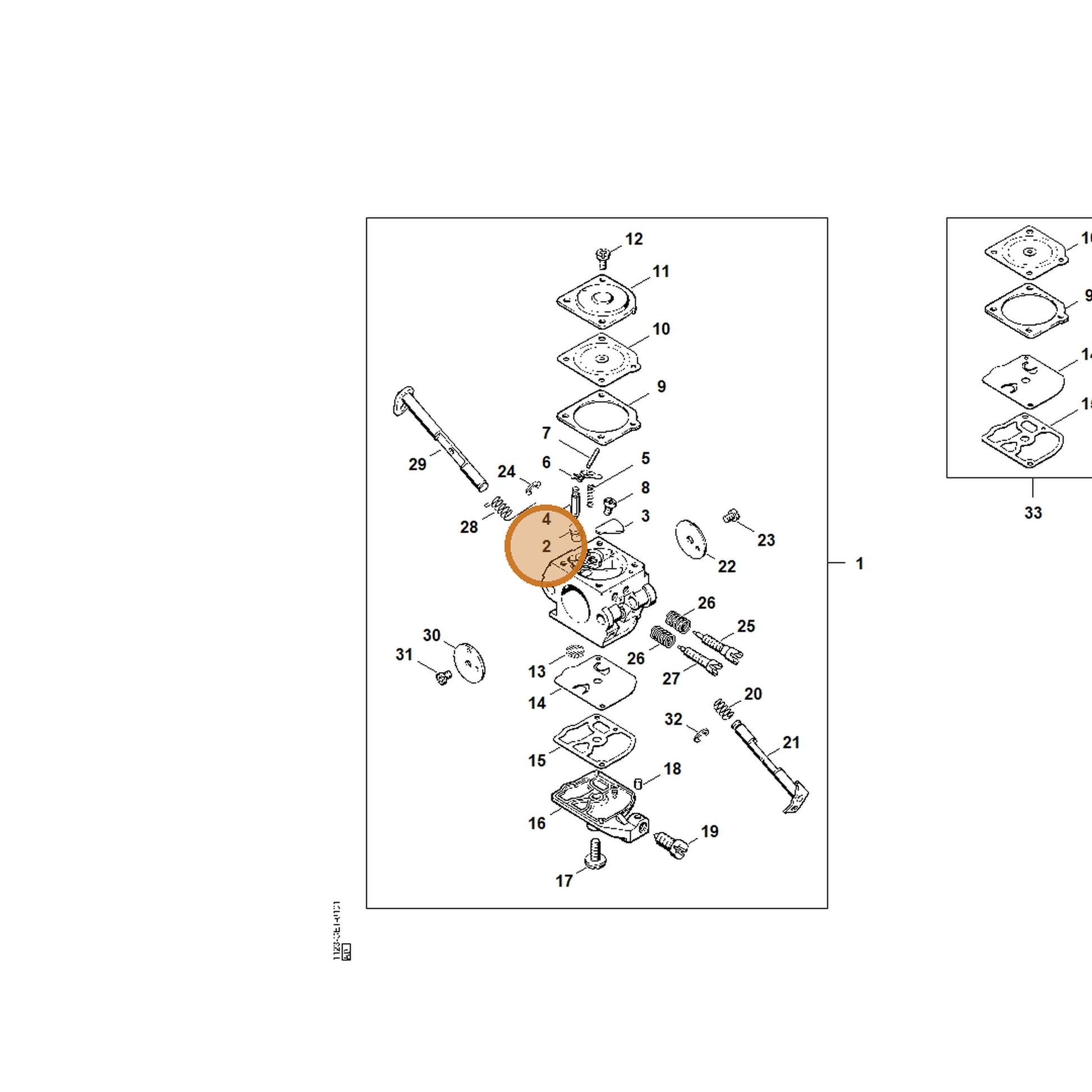 STIHL part 4119-121-5400 — IPL diagram snippet (6x zoom, amber highlight)