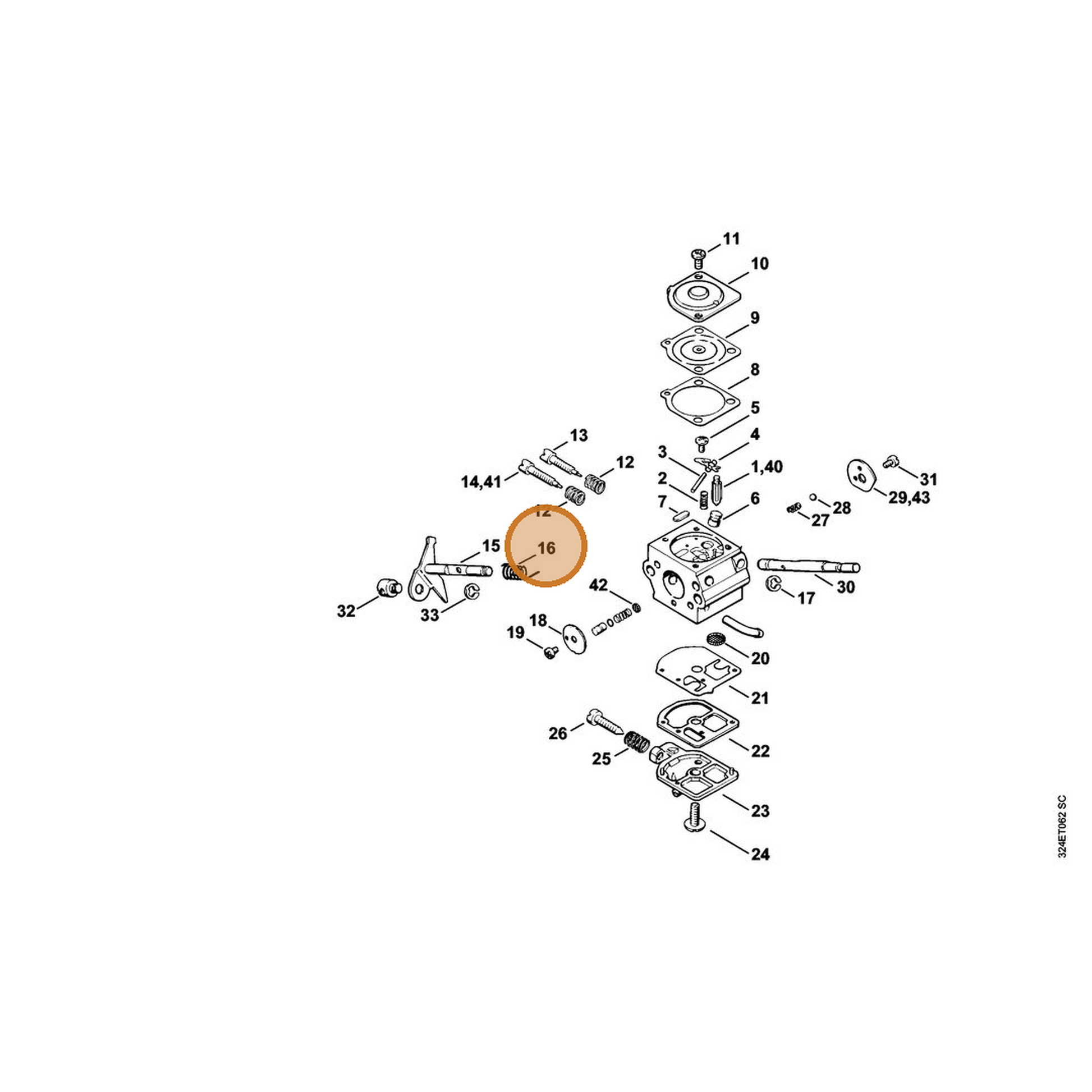 STIHL part 4119-122-3000 — IPL diagram snippet (6x zoom, amber highlight)
