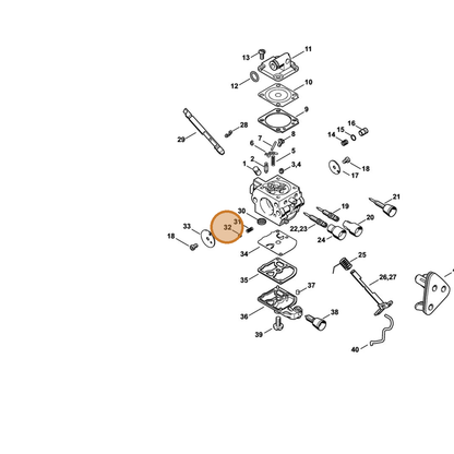 STIHL part 4119-122-4200 — IPL diagram snippet (6x zoom, amber highlight)