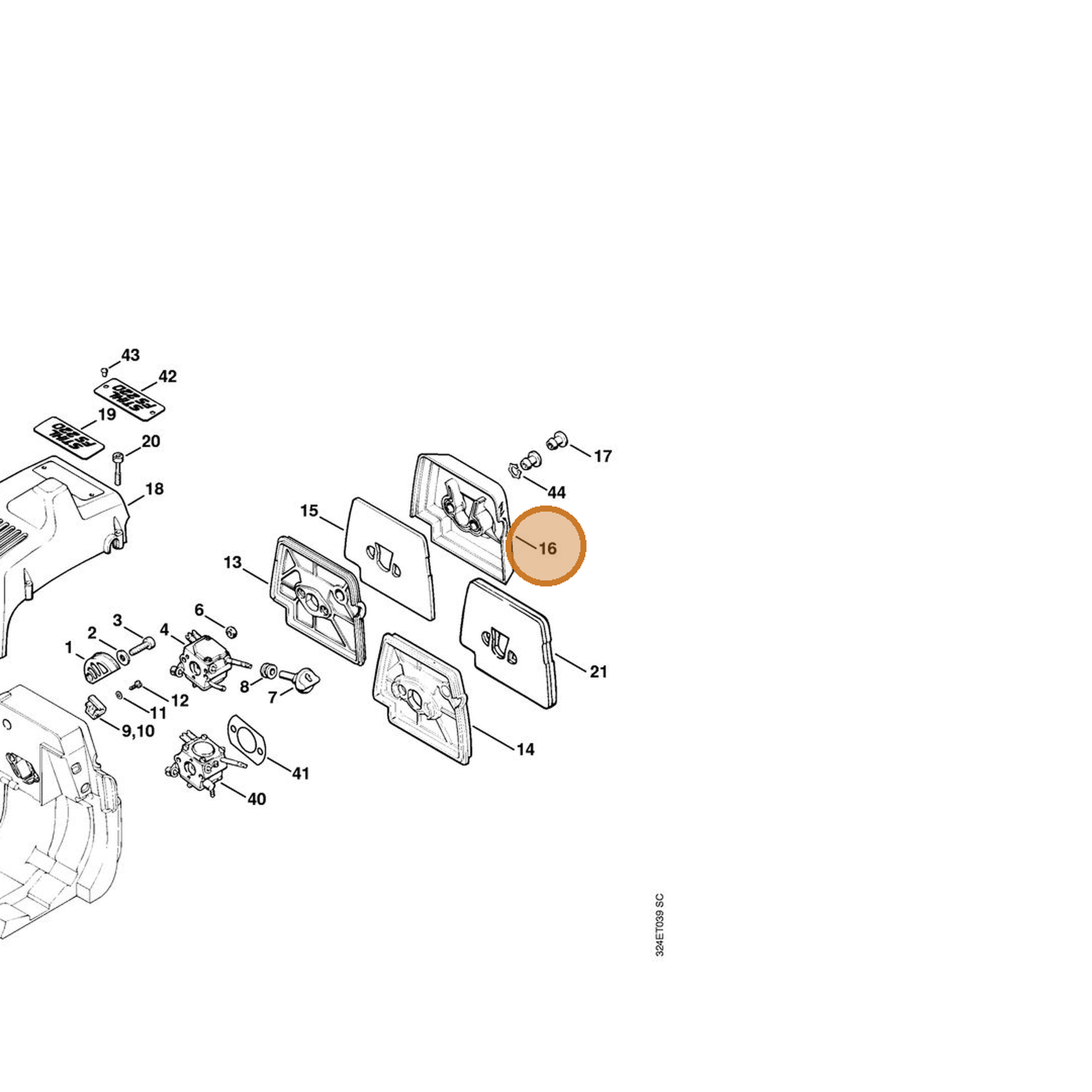 STIHL part 4119-141-1000 — IPL diagram snippet (6x zoom, amber highlight)