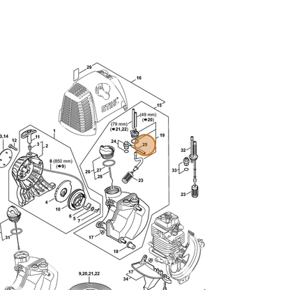 STIHL part 4119-141-8600 — IPL diagram snippet (6x zoom, amber highlight)