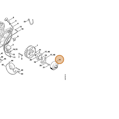 STIHL part 4119-160-2906 — IPL diagram snippet (6x zoom, amber highlight)