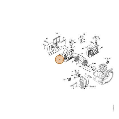 STIHL part 4119-190-0401 — IPL diagram snippet (6x zoom, amber highlight)