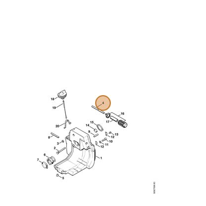 STIHL part 4119-358-0700 — IPL diagram snippet (6x zoom, amber highlight)