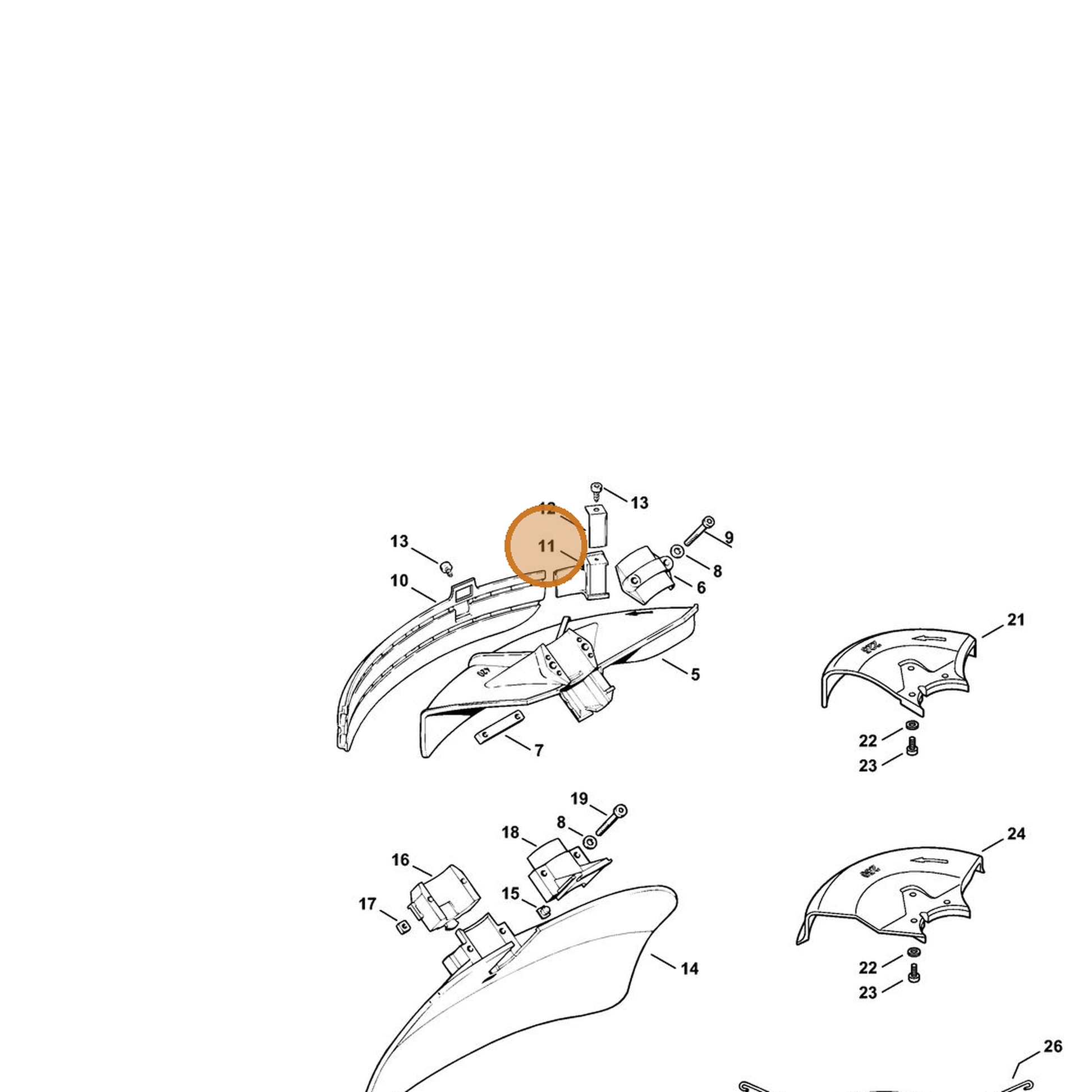 STIHL part 4119-710-6000 — IPL diagram snippet (6x zoom, amber highlight)