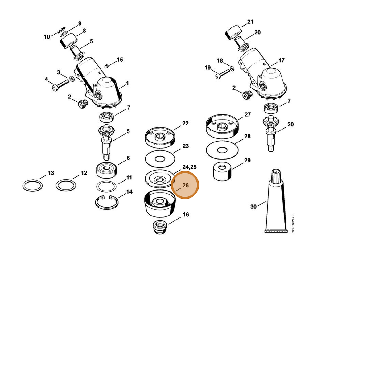 STIHL part 4119-713-3100 — IPL diagram snippet (6x zoom, amber highlight)