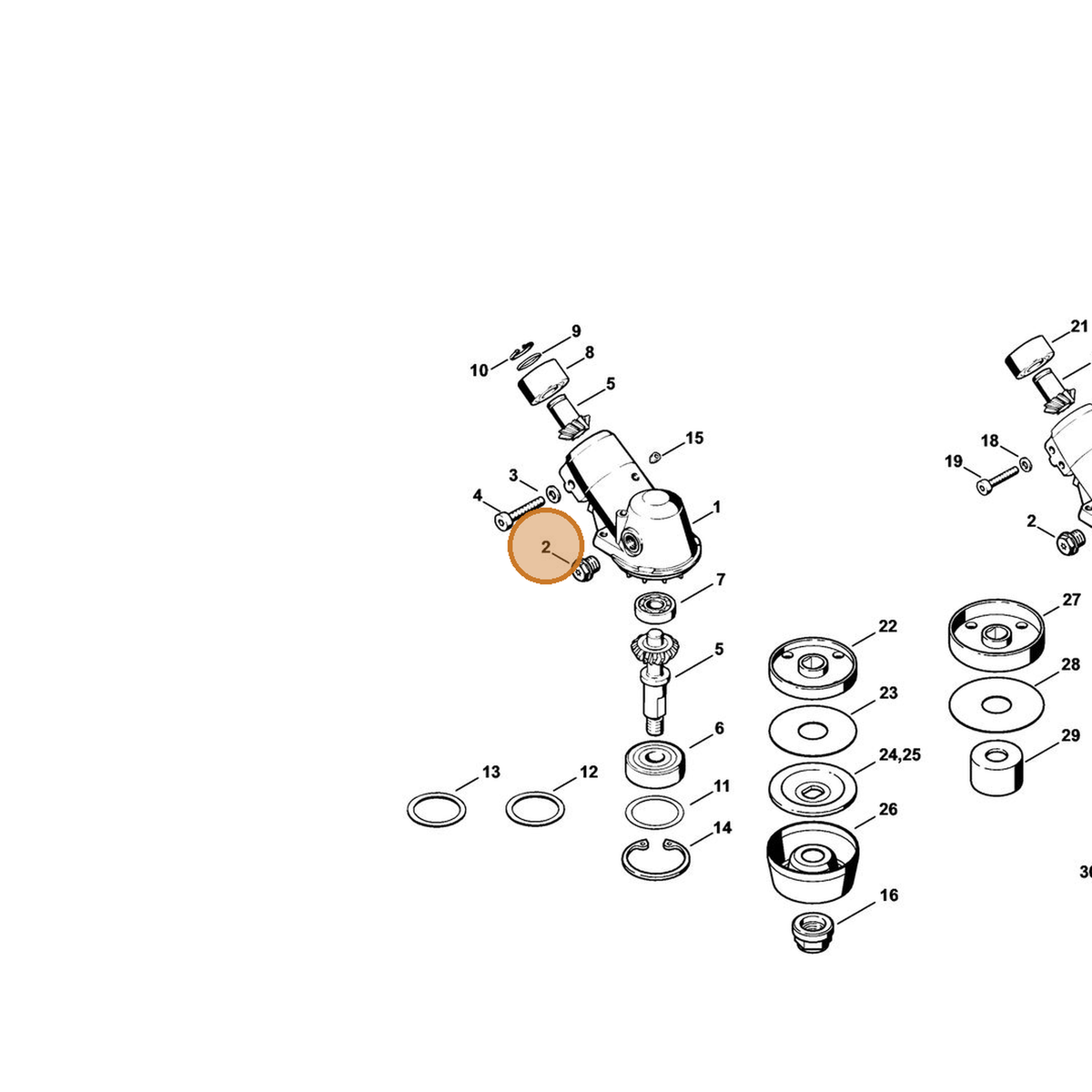 STIHL part 4119-713-6500 — IPL diagram snippet (6x zoom, amber highlight)
