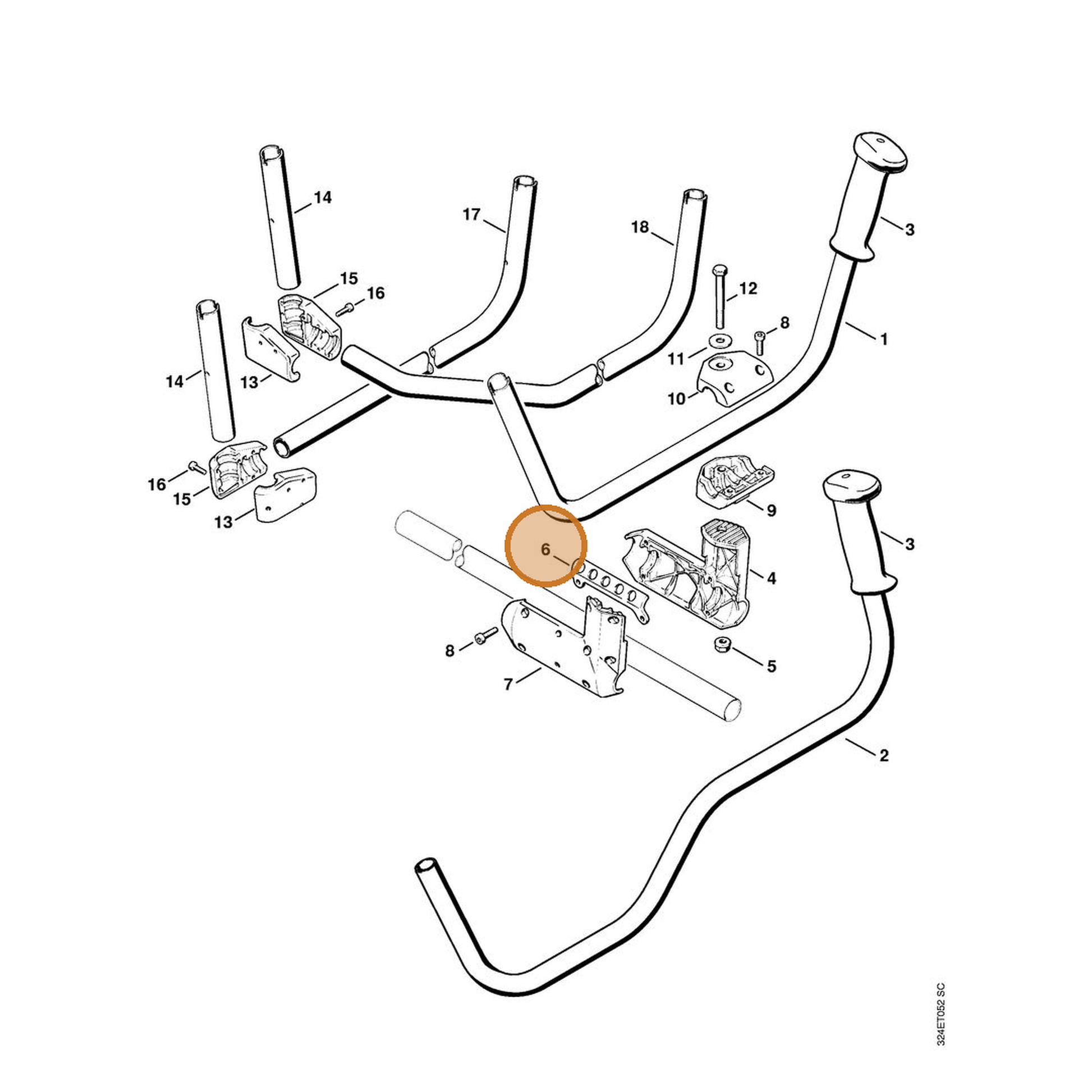 STIHL part 4119-716-2900 — IPL diagram snippet (6x zoom, amber highlight)