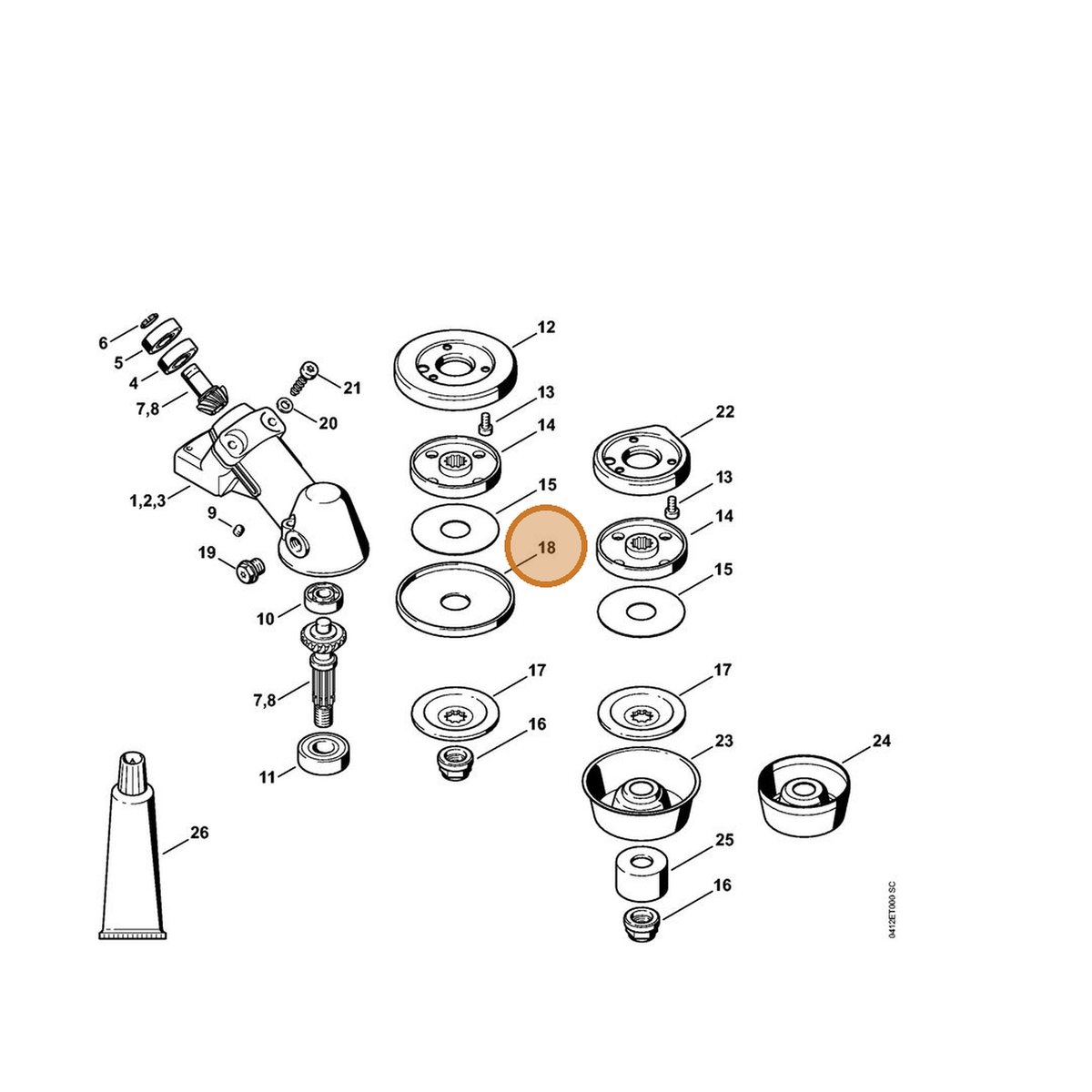 STIHL part 4119-717-2800 — IPL diagram snippet (6x zoom, amber highlight)