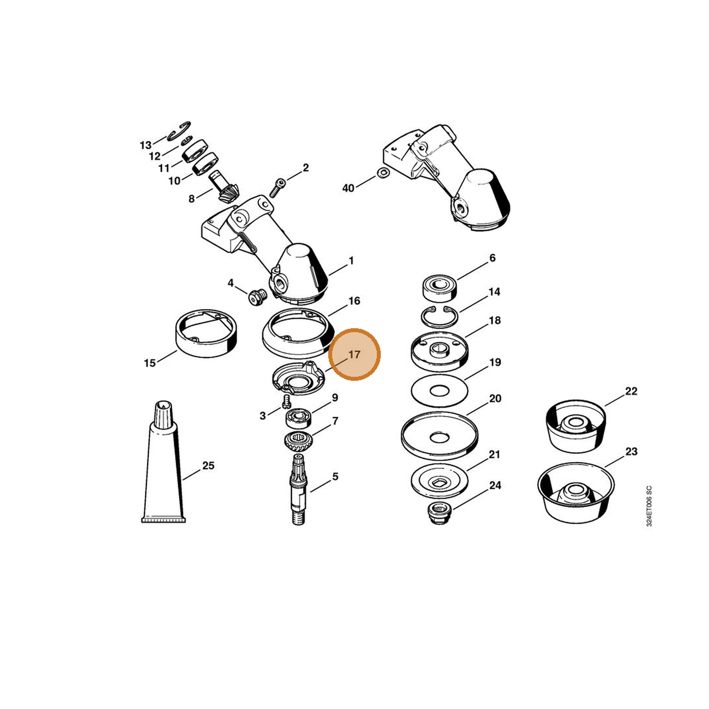 STIHL part 4119-717-3100 — IPL diagram snippet (6x zoom, amber highlight)