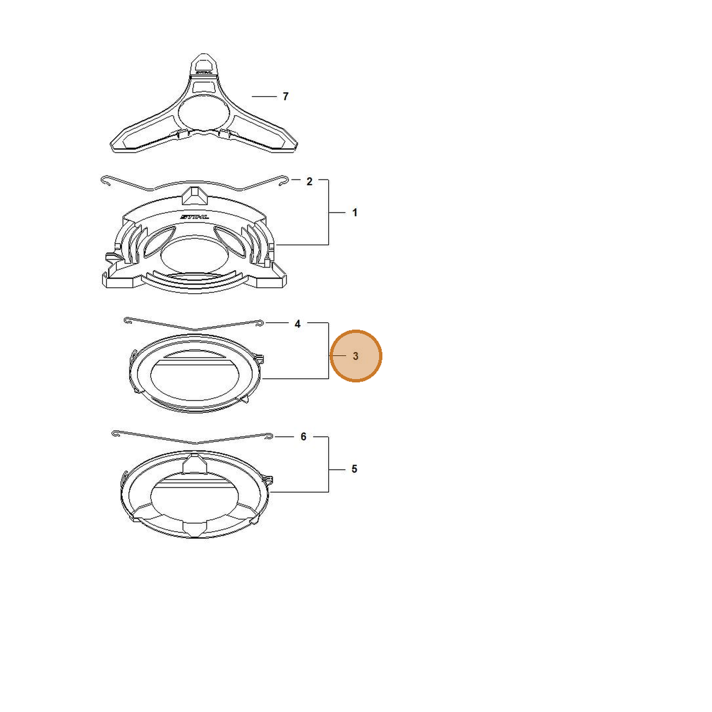 STIHL part 4119-790-3901 — IPL diagram snippet (6x zoom, amber highlight)