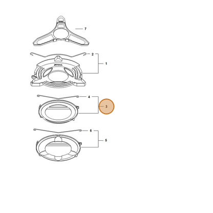 STIHL part 4119-790-3901 — IPL diagram snippet (6x zoom, amber highlight)