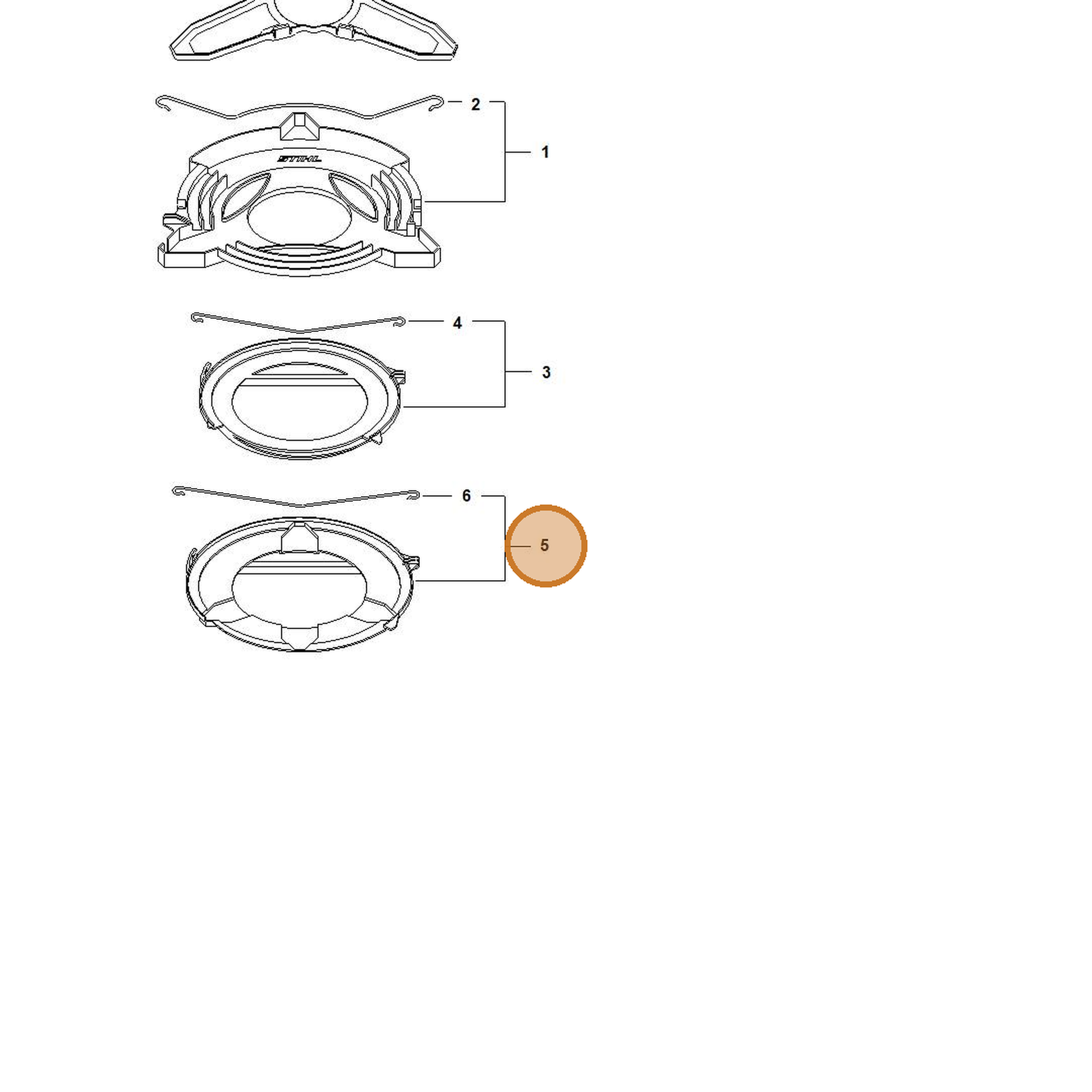 STIHL part 4119-790-3906 — IPL diagram snippet (6x zoom, amber highlight)