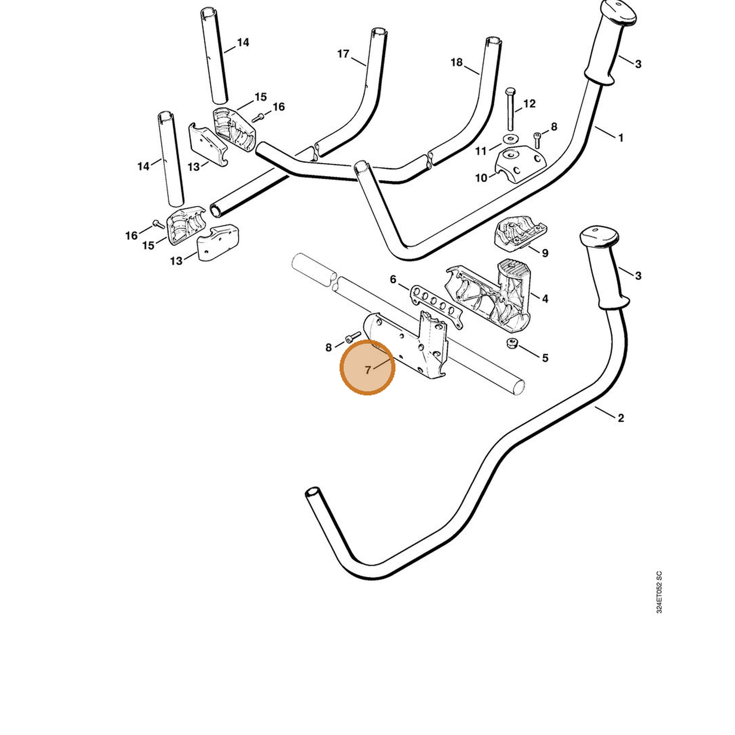 STIHL part 4119-791-0600 — IPL diagram snippet (6x zoom, amber highlight)
