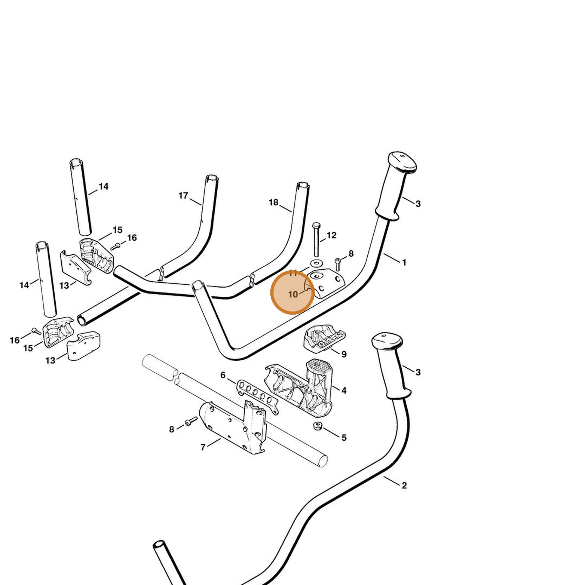 STIHL part 4119-791-0610 — IPL diagram snippet (6x zoom, amber highlight)