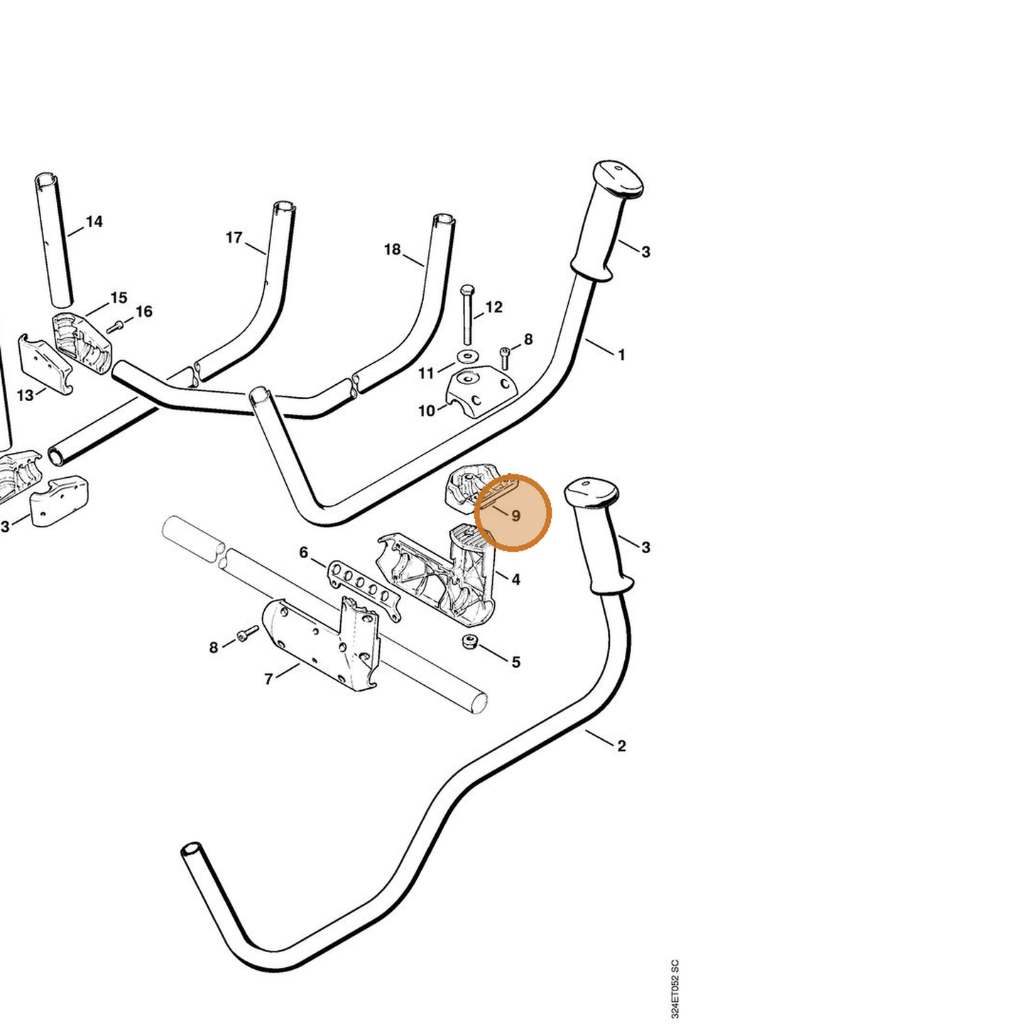 STIHL part 4119-791-0615 — IPL diagram snippet (6x zoom, amber highlight)