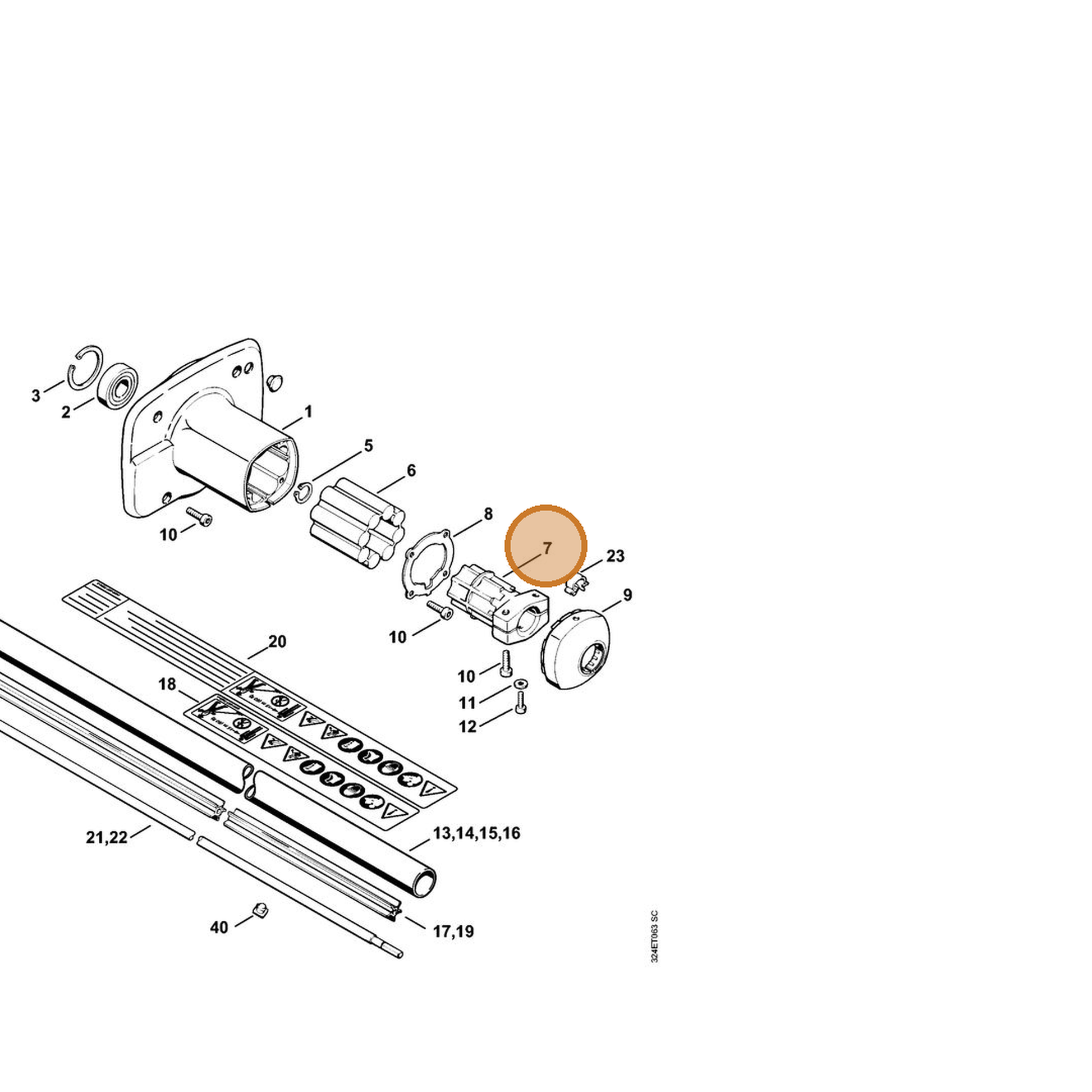STIHL part 4119-791-7200 — IPL diagram snippet (6x zoom, amber highlight)