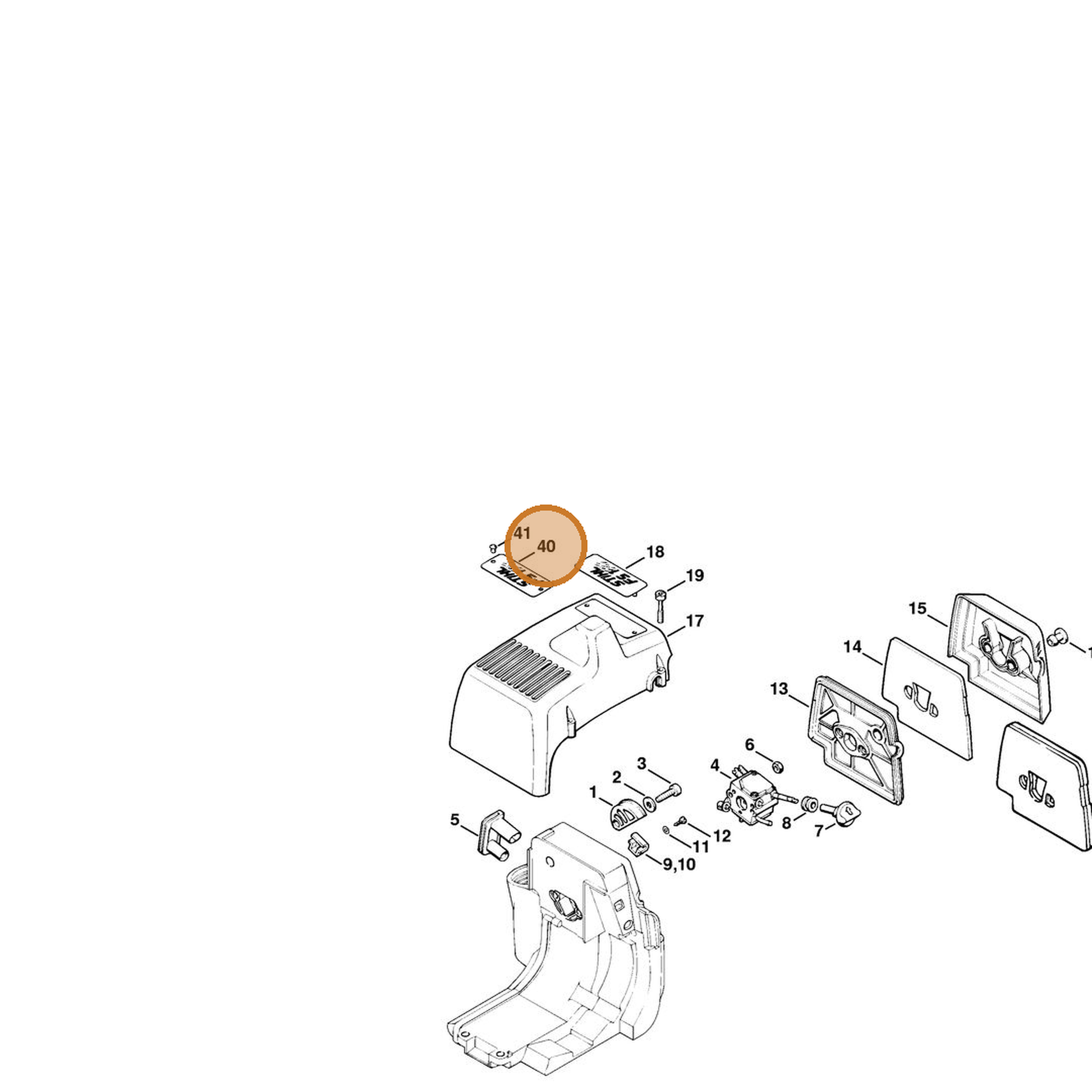 STIHL part 4119-967-1505 — IPL diagram snippet (6x zoom, amber highlight)