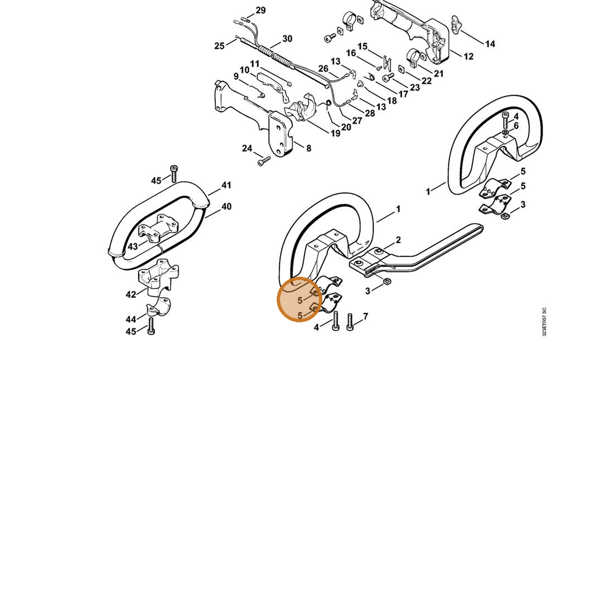 STIHL part 4123-791-7400 — IPL diagram snippet (6x zoom, amber highlight)