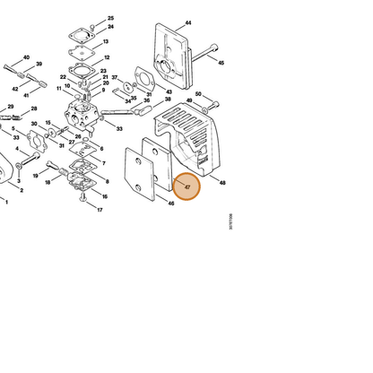 STIHL part 4126-124-0801 — IPL diagram snippet (6x zoom, amber highlight)