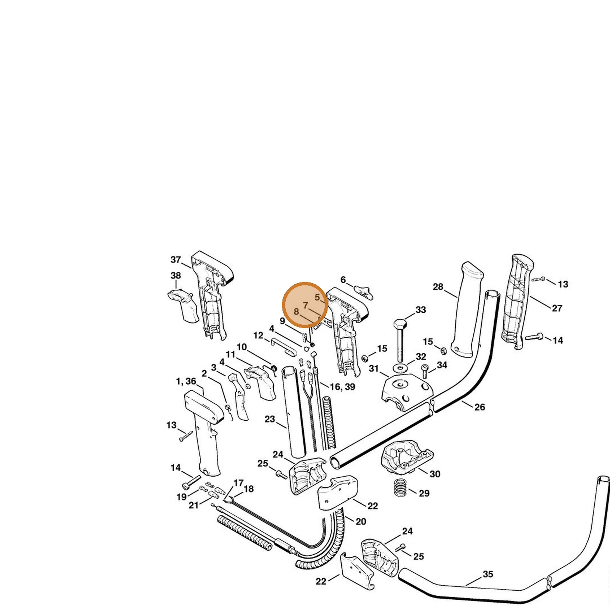 STIHL part 4126-182-4700 — IPL diagram snippet (6x zoom, amber highlight)
