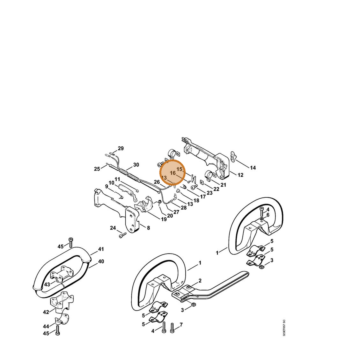 STIHL part 4126-182-6205 — IPL diagram snippet (6x zoom, amber highlight)