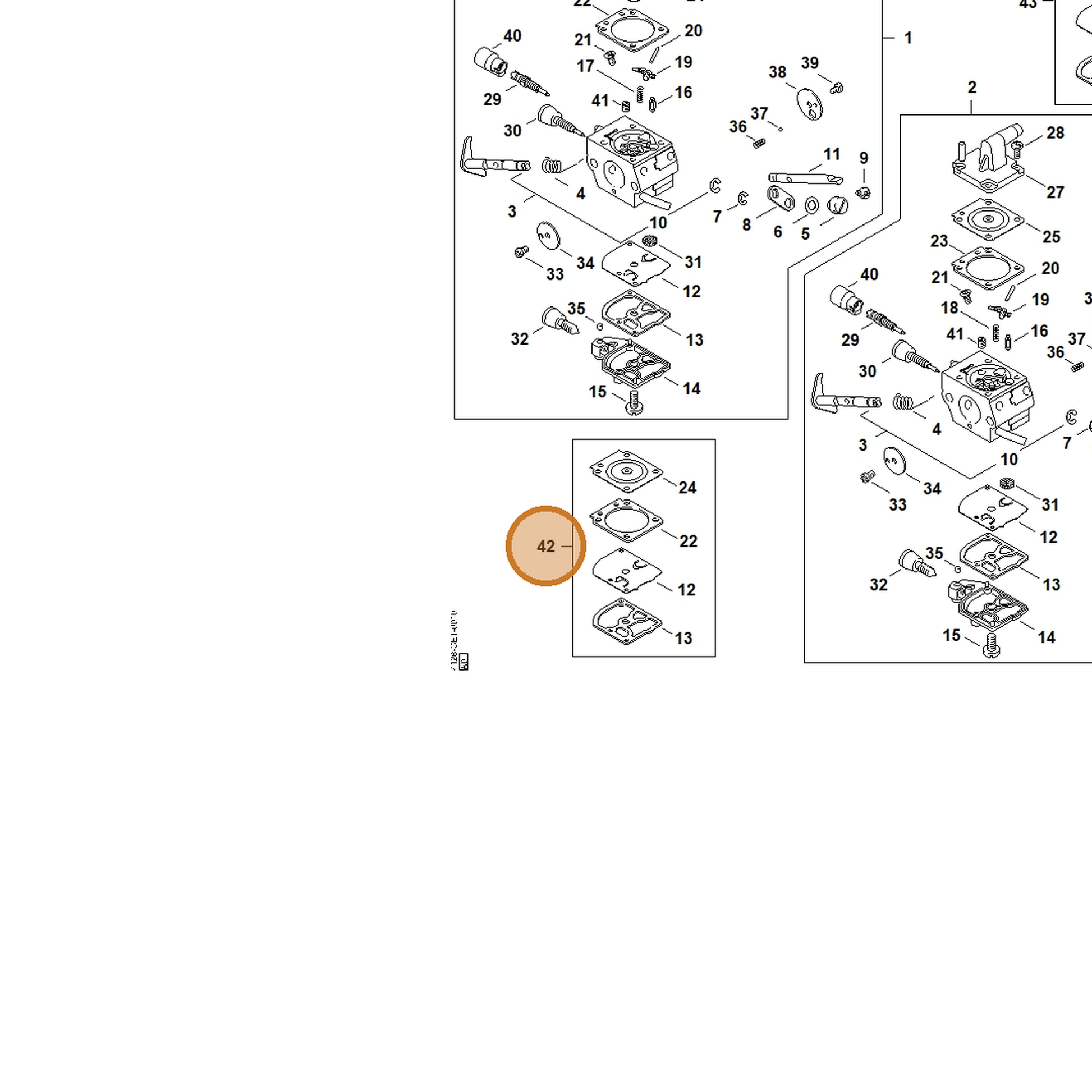 STIHL part 4128-007-1060 — IPL diagram snippet (6x zoom, amber highlight)