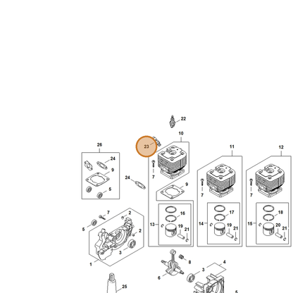 STIHL part 4128-020-9400 — IPL diagram snippet (6x zoom, amber highlight)