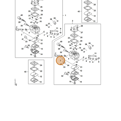 STIHL part 4128-120-7150 — IPL diagram snippet (6x zoom, amber highlight)