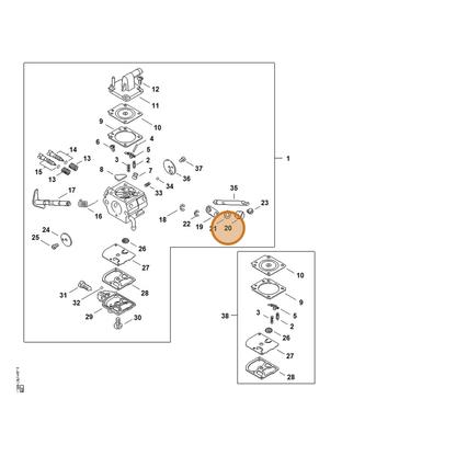 STIHL part 4128-121-8900 — IPL diagram snippet (6x zoom, amber highlight)