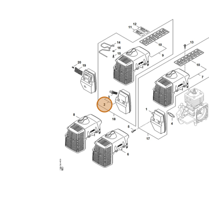 STIHL part 4128-140-0601 — IPL diagram snippet (6x zoom, amber highlight)