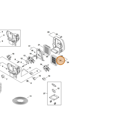 STIHL part 4128-141-0310 — IPL diagram snippet (6x zoom, amber highlight)