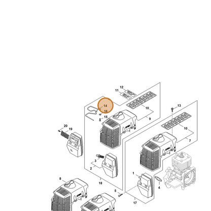 STIHL part 4128-141-2600 — IPL diagram snippet (6x zoom, amber highlight)