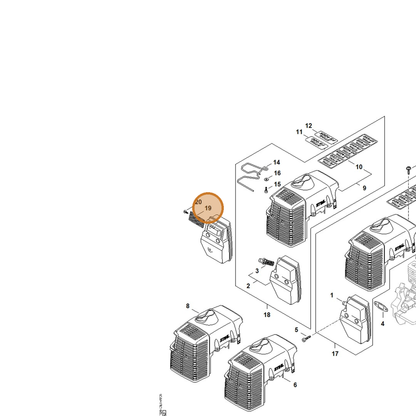 STIHL part 4128-141-9000 — IPL diagram snippet (6x zoom, amber highlight)