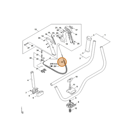 STIHL part 4128-180-1102 — IPL diagram snippet (6x zoom, amber highlight)
