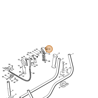 STIHL part 4128-182-1700 — IPL diagram snippet (6x zoom, amber highlight)