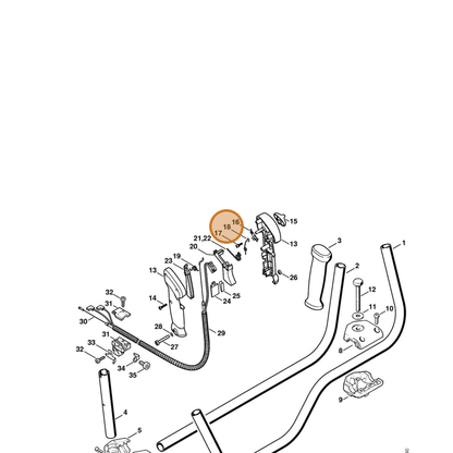STIHL part 4128-182-4502 — IPL diagram snippet (6x zoom, amber highlight)