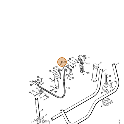 STIHL part 4128-182-4504 — IPL diagram snippet (6x zoom, amber highlight)