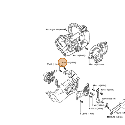 STIHL part 4128-182-6200 — IPL diagram snippet (6x zoom, amber highlight)