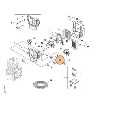 STIHL part 4128-182-9500 — IPL diagram snippet (6x zoom, amber highlight)
