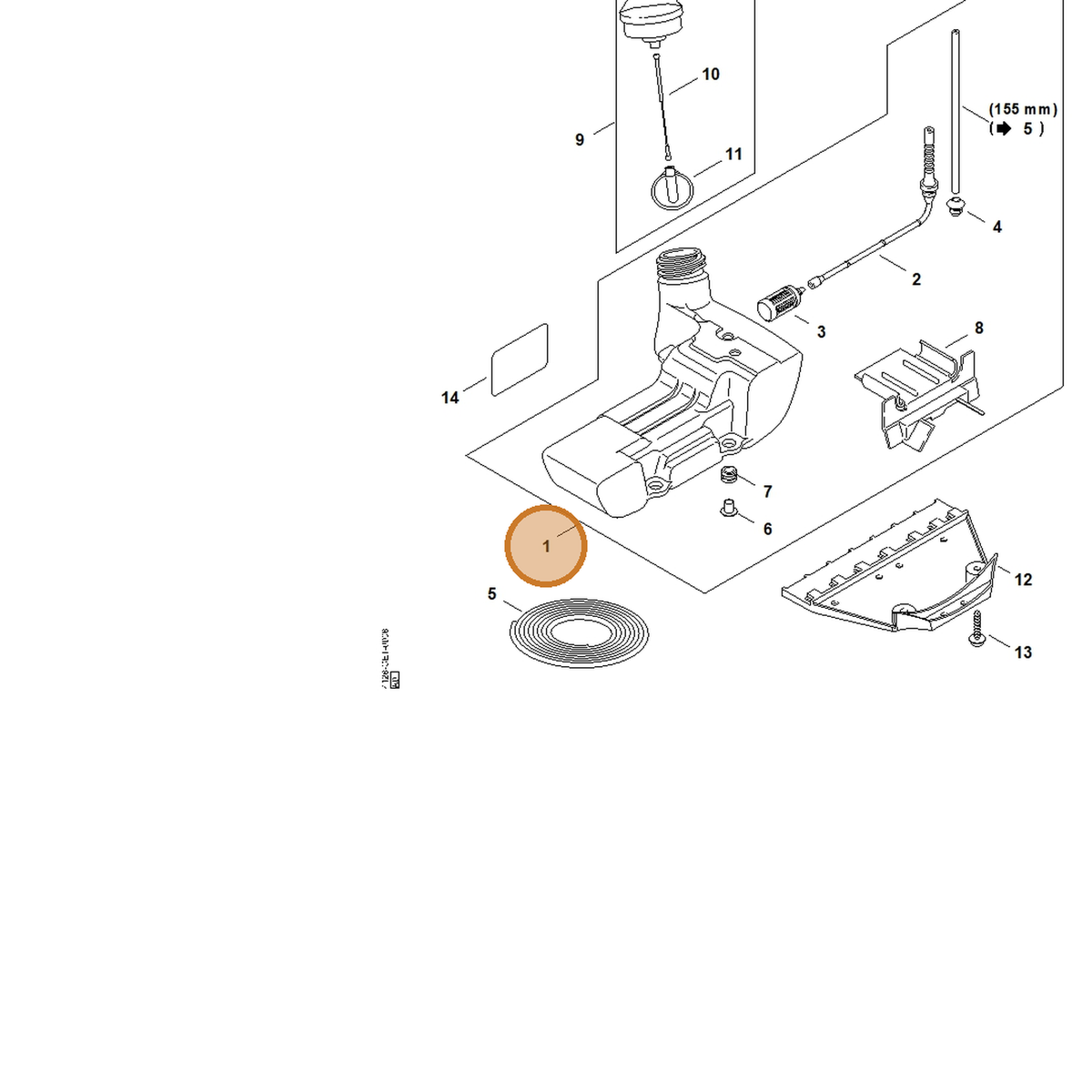 STIHL part 4128-350-0401 — IPL diagram snippet (6x zoom, amber highlight)