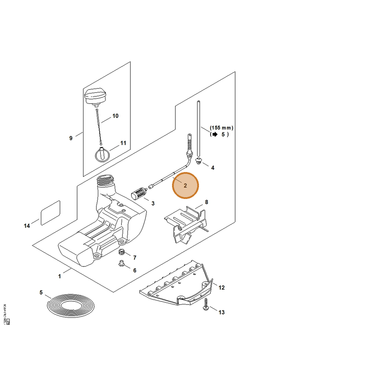 STIHL part 4128-358-0800 — IPL diagram snippet (6x zoom, amber highlight)