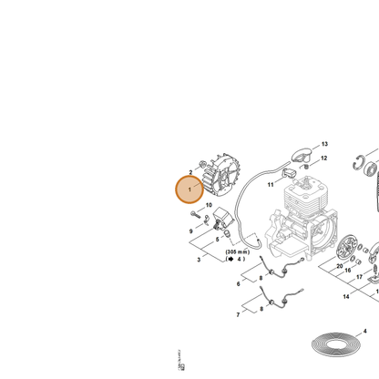 STIHL part 4128-400-1200 — IPL diagram snippet (6x zoom, amber highlight)