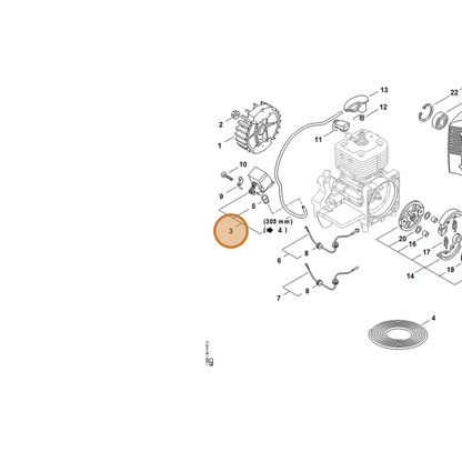 STIHL part 4128-400-1306 — IPL diagram snippet (6x zoom, amber highlight)
