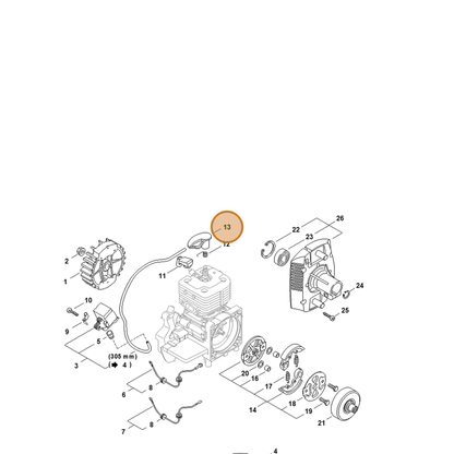 STIHL part 4128-405-1000 — IPL diagram snippet (6x zoom, amber highlight)