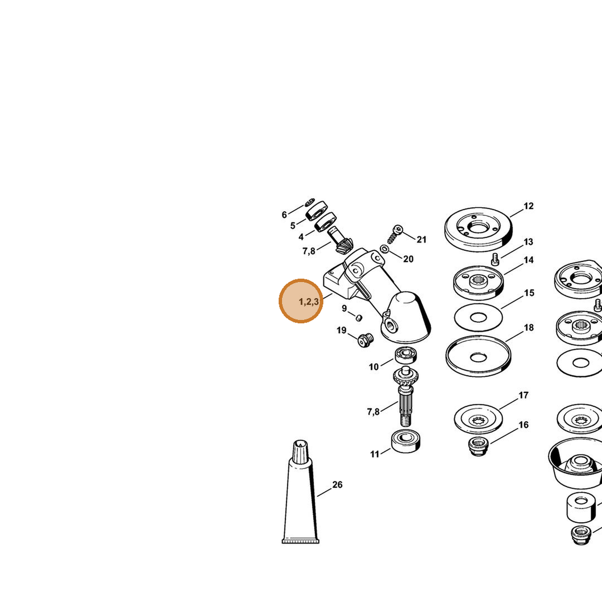 STIHL part 4128-640-0101 — IPL diagram snippet (6x zoom, amber highlight)