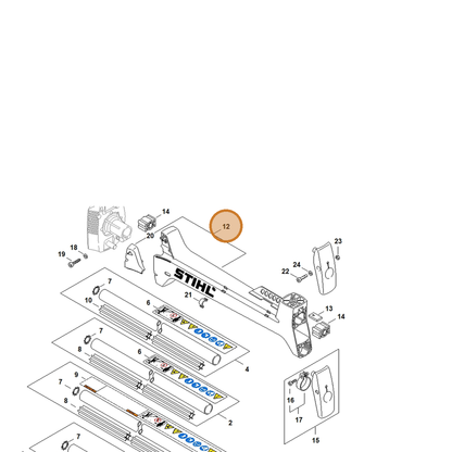 STIHL part 4128-790-0950 — IPL diagram snippet (6x zoom, amber highlight)